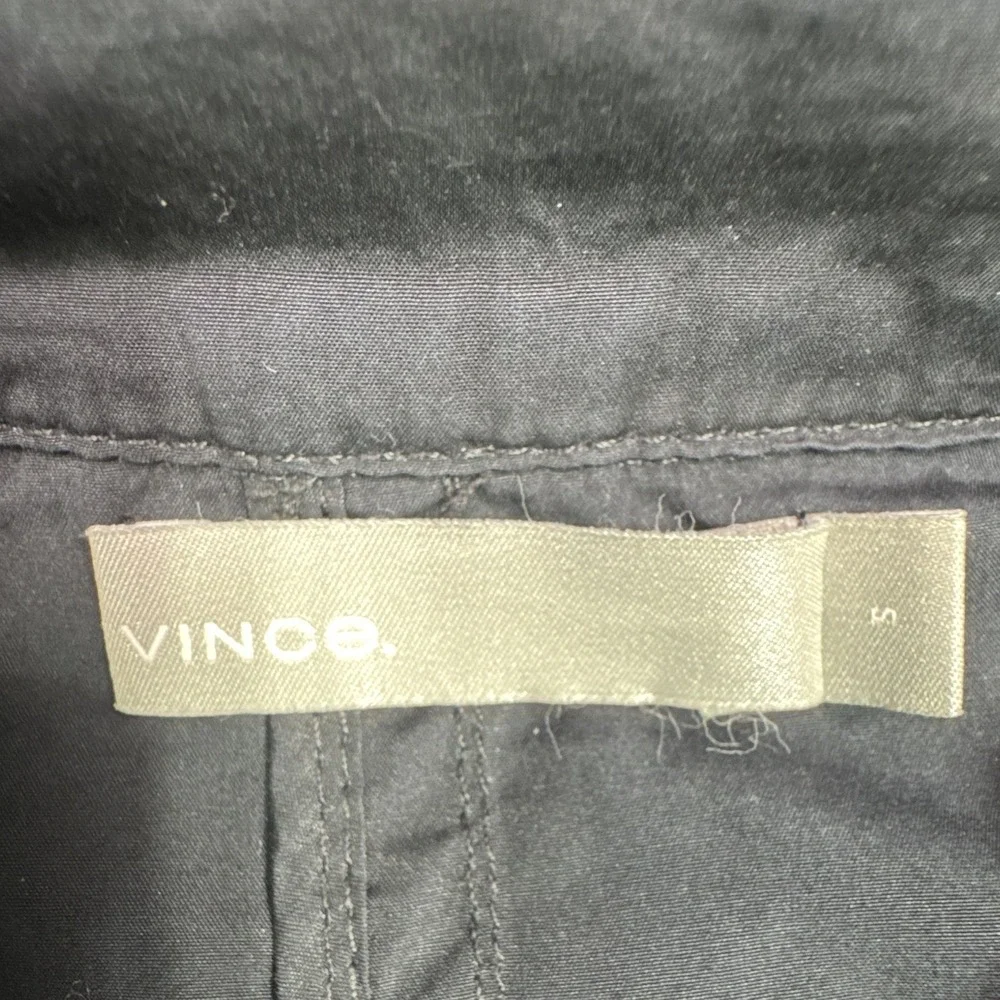 Vince Hooded Utility Field Jacket Navy 100% Cotton Full Zip Size S